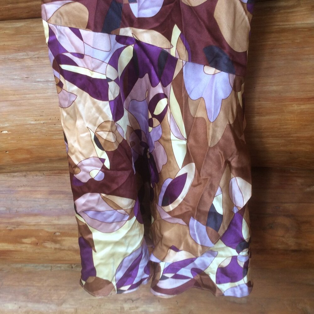 Express Vintage Liquid Silk Retro Shimmery Print Y2K Midi Slip Dress Size 1-2 - Picture 7 of 7